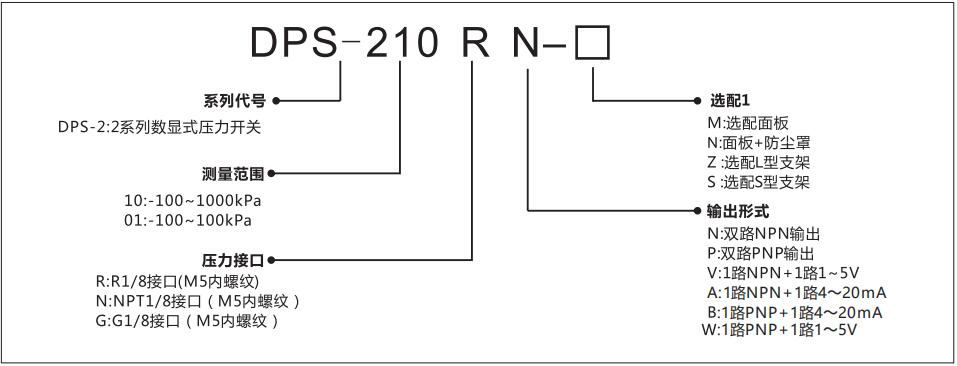 DPS-2數顯壓力傳感器型號說明